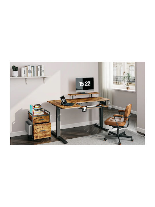 Office Storage Drawer with Wheels & 2 Drawers Brown L48.5xW48.5xH64.5cm ERK-HORB-US