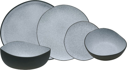 HFA Σερβίτσιο Πιάτων από Πορσελάνη Granite Grey 20τμχ