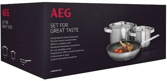 AEG Комплект съдове за готвене от Неръждаема Стомана Silver 902979820 3бр
