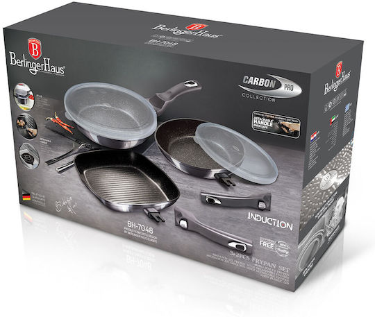 Berlinger Haus Σετ Τηγάνια από Αλουμίνιο Carbon Pro με Αντικολλητική Επίστρωση 7τμχ