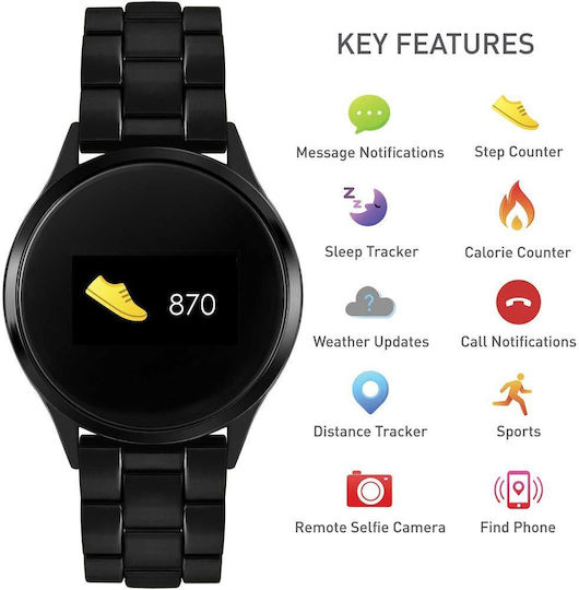 Reflex Active Series 04 38мм Смартчасовник с Пулсомер (Black Bracelet)