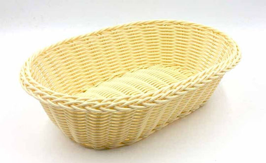 Homestyle Bread Basket made of Rattan Beige 26x20cm