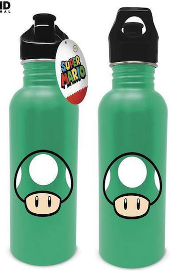 Pyramid Nintendo Mushroom Bottiglia Grătare comerciale Metalic con tappo a vite Verde 700ml Pyramid Nintendo Mushroom Bottiglia Grătare comerciale Metalic con tappo a vite Verde 700ml