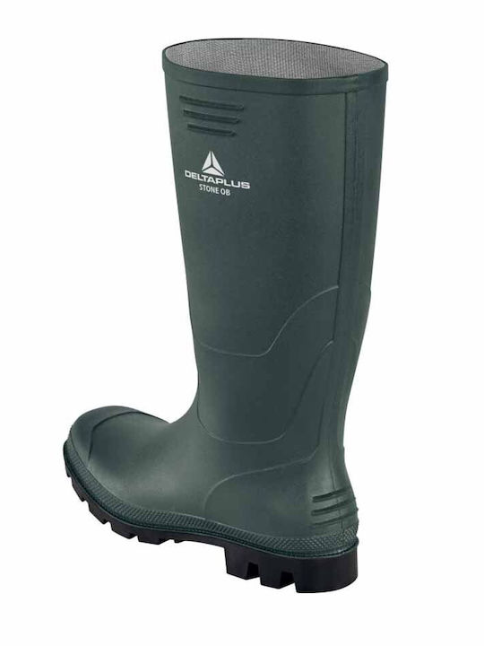 Delta Plus Stone Green OB SRA Men's Non-Slip Safety Knee Wellies Green