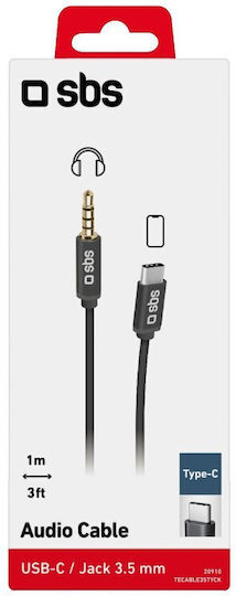 SBS USB 2.0 Cable USB-C male - 3.5mm Μαύρο 1m TECABLE35TYCK