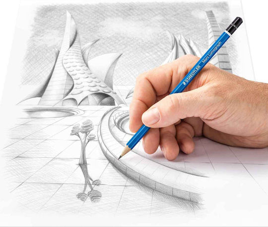 Staedtler Mars Lumograph Creion F Albastru