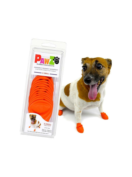 Pawz Pantofi Bocanci pentru câini Botine portocalii XSmall 12buc