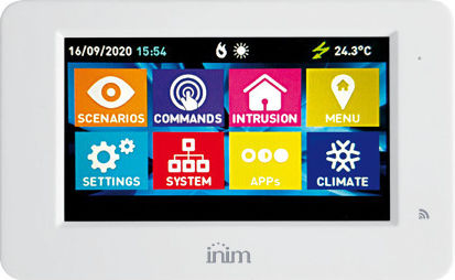 Inim ALIEN-S/B Security Access-Control Keypad Touch with Screen White 6002019