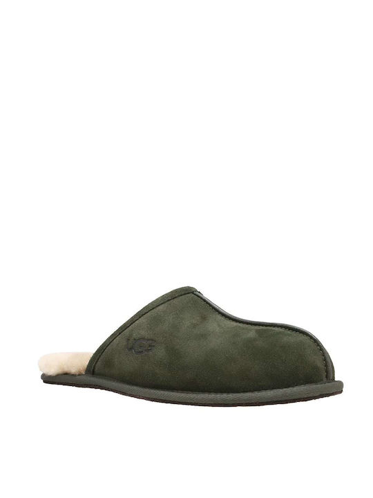 Ugg Australia Scuff Lederne Winterliche Herrenhausschuhe Grün