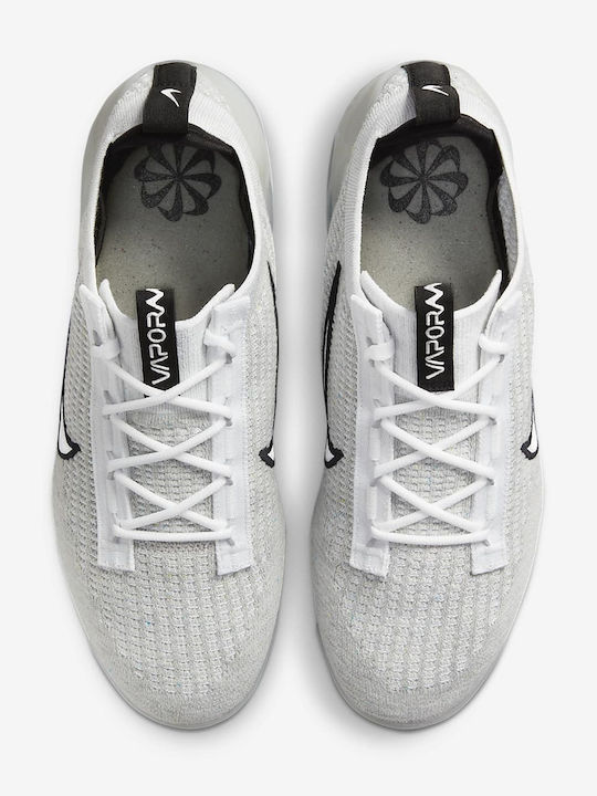 Air Vapormax 2021 Flyknit Herren Sneakers White / Black / Metallic Silver
