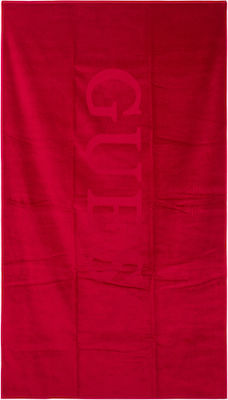 Guess Logo Strandtuch Baumwolle Chili Red 180x100cm.