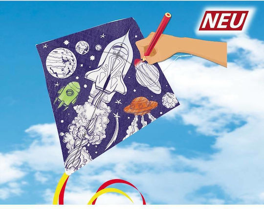 Gunther Rhombus Kite Paint Your Universe Fabric with Tail, Twine & Storage Bag 69x69cm 1pcs