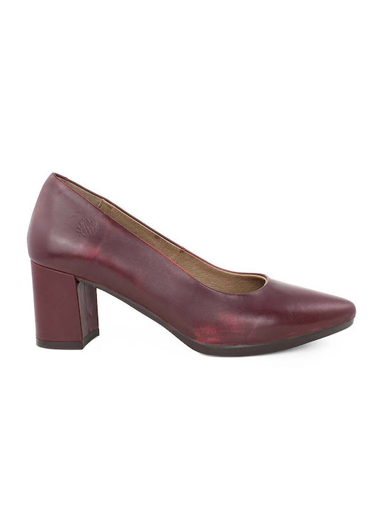 Yokono Anatomic Leather Pointed Toe Burgundy Heels