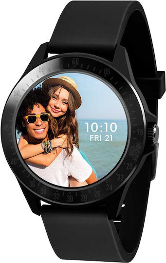 Harry Lime HA07 Aluminium 46mm Smartwatch με Παλμογράφο (Black)