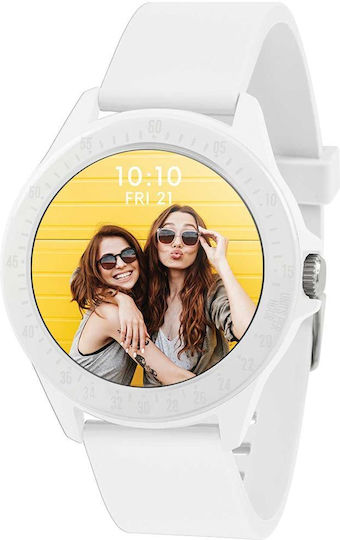 Harry Lime HA07 Aluminium 46mm Smartwatch με Παλμογράφο (Λευκό)