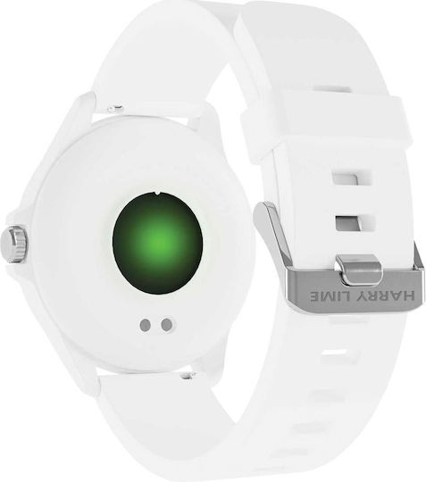 Harry Lime HA07 Aluminium 46mm Smartwatch με Παλμογράφο (Λευκό)