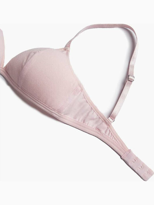Triangle Triangle Bra without Padding without Underwire Pink