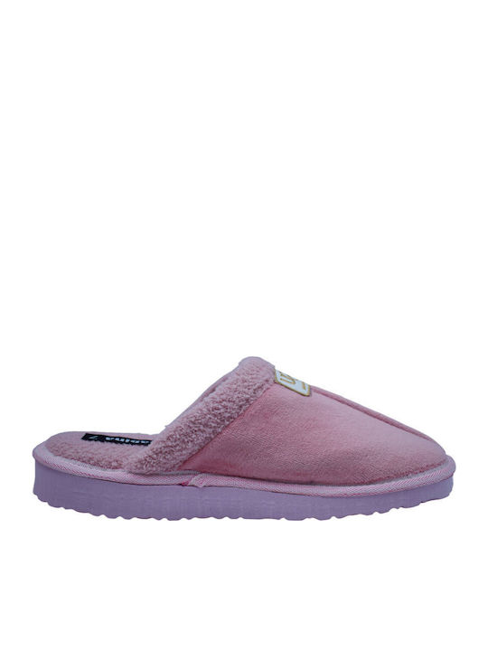 Winter Women's Slippers with Fur Pink