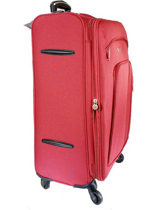 Diplomat Set Colecția Quattre Valize de Călătorie Din Material Textil Roșii Înălțime Maximă 78 cm Cu 4 Roți Set 3 Bucăți