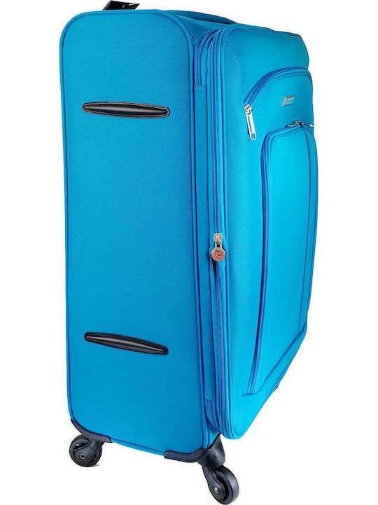 Diplomat The Quattre Collection Fabric Suitcases Turquoise Max Height 78cm with 4 Wheels Set of 3