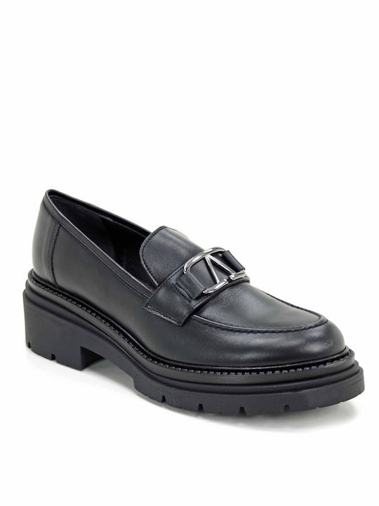 Commanchero Original Δερμάτινα Γυναικεία Loafers σε Μαύρο Χρώμα