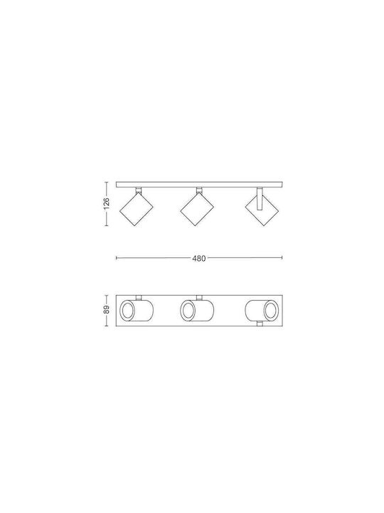Philips Argenta Triple Spot with Socket GU10 in White Color