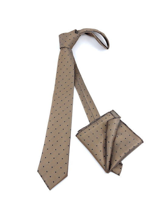 Legend Accessories Herren Krawatten Set Gedruckt in Braun Farbe