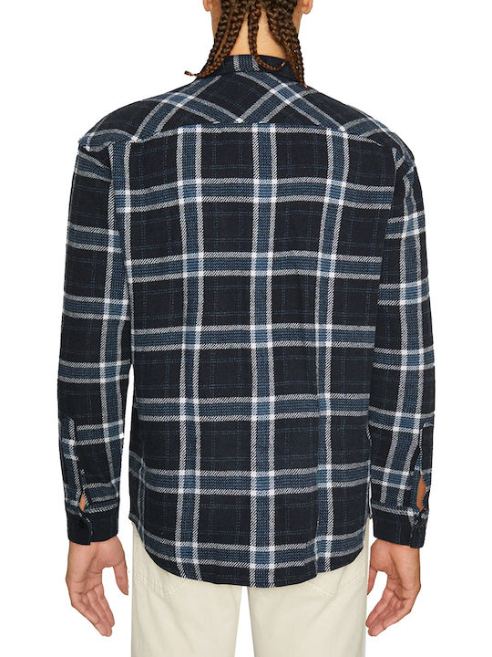 Jack & Jones Φανελένιο Πουκάμισο Navy Μπλε