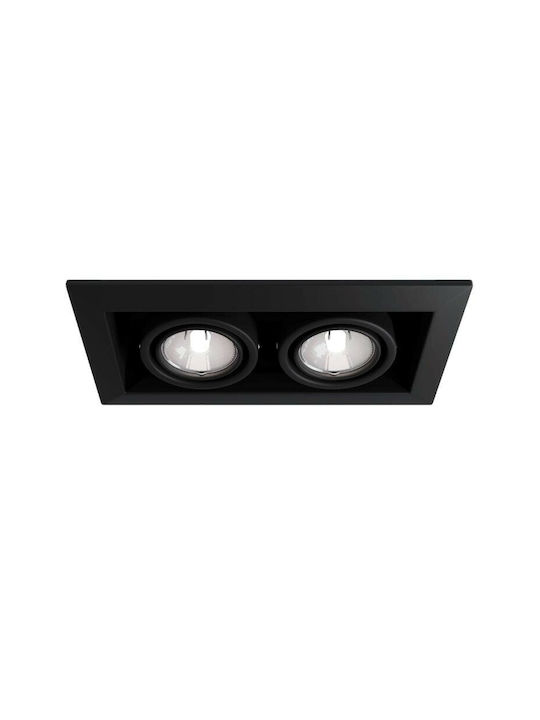 Maytoni Rechteckig Metallisch Einbau Spot mit Fassung GU10 Weiß 24.5x12.6cm. 1Stück