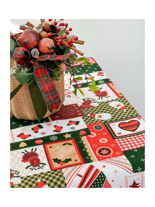 Pennie Joyful Christmas Christmas Fabric Tablecloth Ornament L220xW140cm