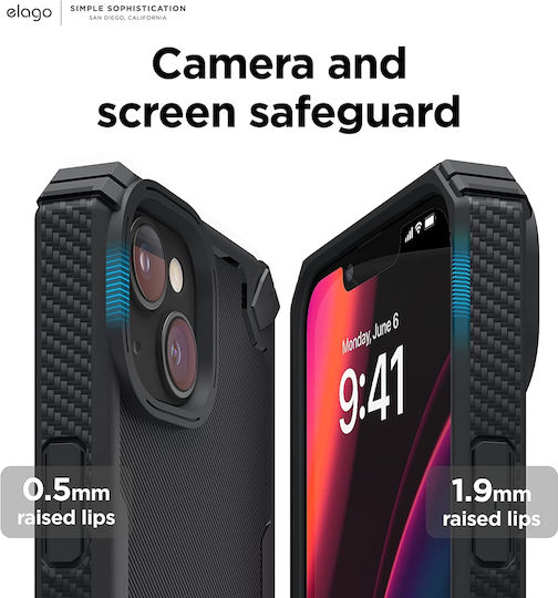 Elago Armor Umschlag Rückseite Silikon Schwarz (iPhone 14 Plus)