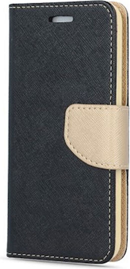 Tel1 Fancy Diary Wallet Synthetic Leather Black / Gold (Redmi 10C)