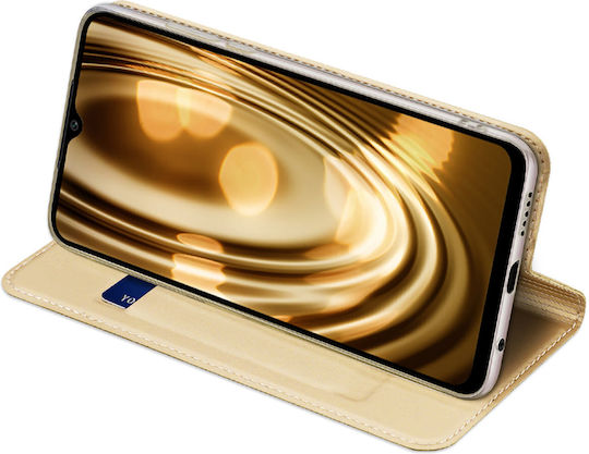 Dux Ducis Skin Pro Книга Изкуствена кожа Златист (Poco C40)