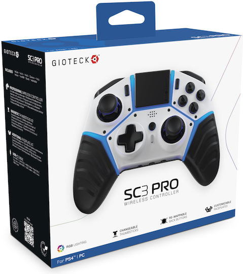 Gioteck SC3 Wireless Pro Gamepad για PC / PS4 Λευκό