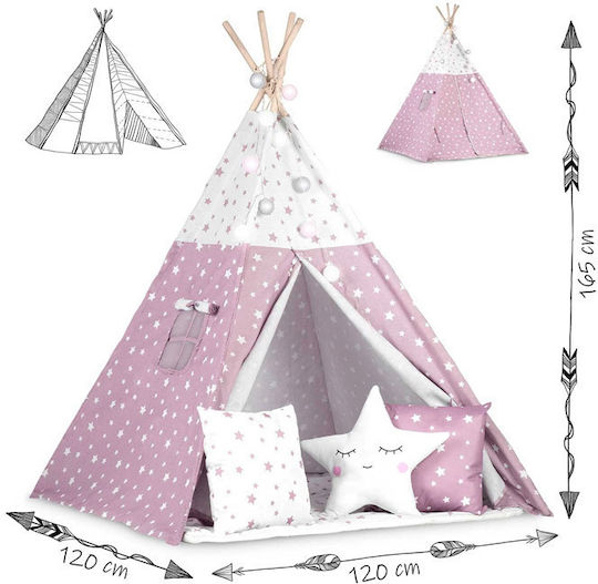 Nukido Kids Indian Teepee Play Tent for 3+ years Pink