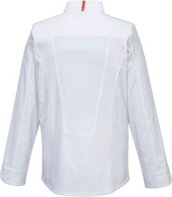 Portwest MeshAir Pro Chef Long Sleeve Polycotton Jacket White