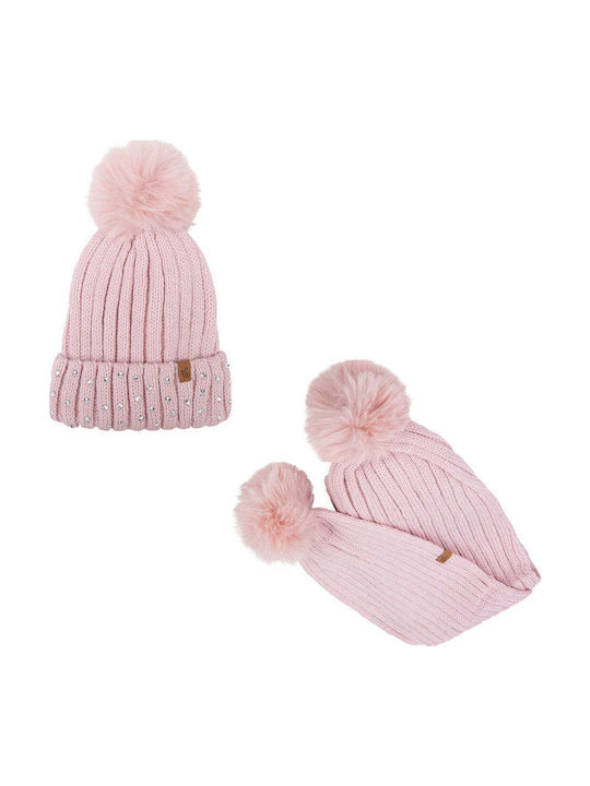 Pom Pom Glitter Căciulă Copil Roz