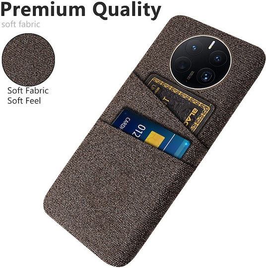 Premium Back Cover Υφασμάτινο με Υποδοχή για Κάρτες Καφέ (Huawei Mate 50 Pro)