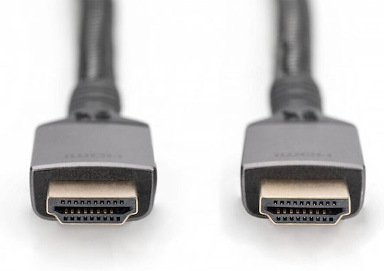 Digitus HDMI 2.1 Ultra High Speed 48Gbps 4K 120Hz HDR VRR Braided Cable HDMI Male - HDMI Male Length 1m Black