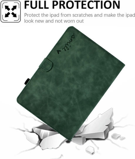 Embossed Smile Flip Cover Green for Huawei MatePad T 10 T 10s Honor Pad 6 X6