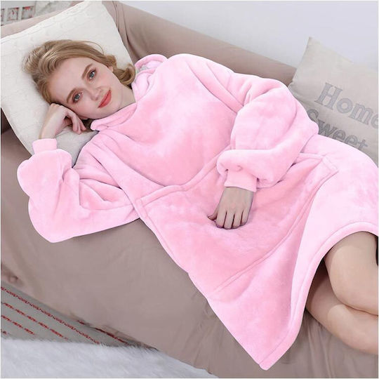 Blanket with Sleeves 74x87cm Pink Blanket with Sleeves 74x87cm Pink