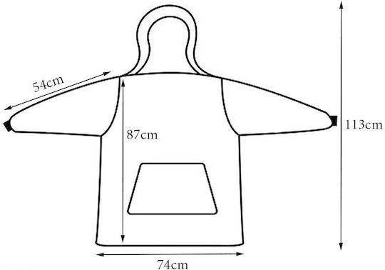 Pătură Catifea Cu Mâneci 74x87cm Albastru Închis