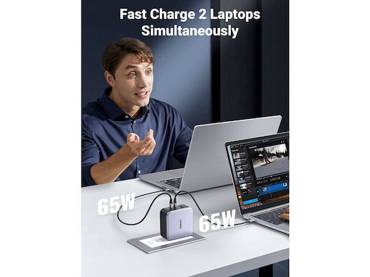 Ugreen Wireless Charger GaN with USB-A Port and 2 USB-C Ports 140W Power Delivery Quick Charge 4+ Black (Nexode GaN)