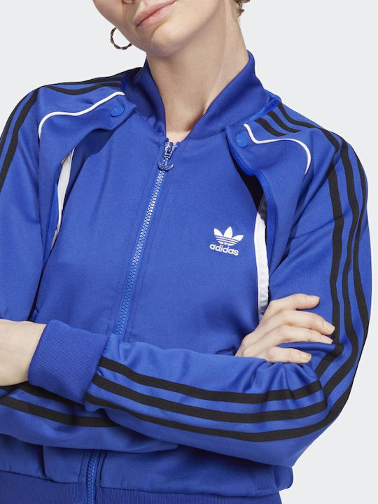 Track Top Long Women's Sweatshirt Jacket Lucid Blue