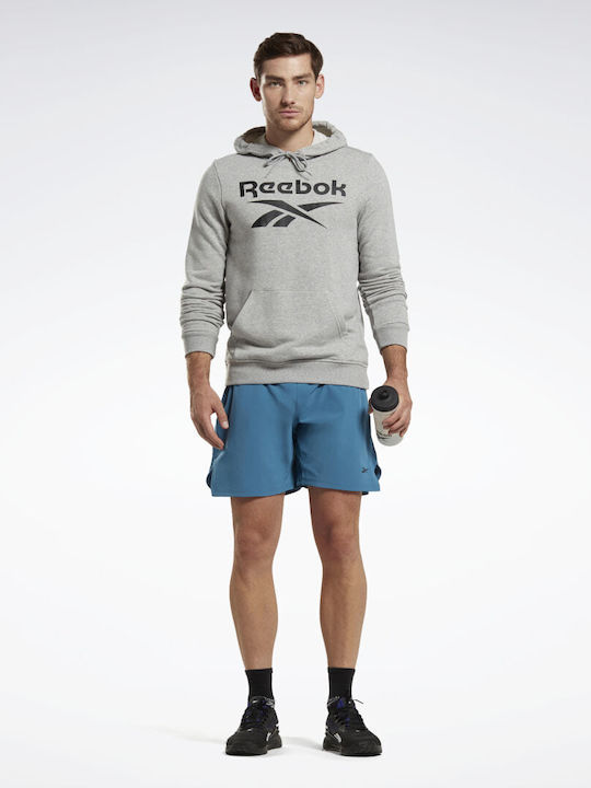 Reebok Identity French Terry Ανδρικό Φούτερ με Κουκούλα και Τσέπες Γκρι