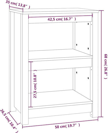 Bibliothek Grau 50x35x68cm