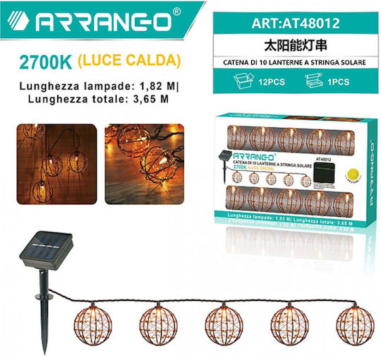 Arrango Suspendata Lampă Solară Ghirlande cu Alb Cald Lumină