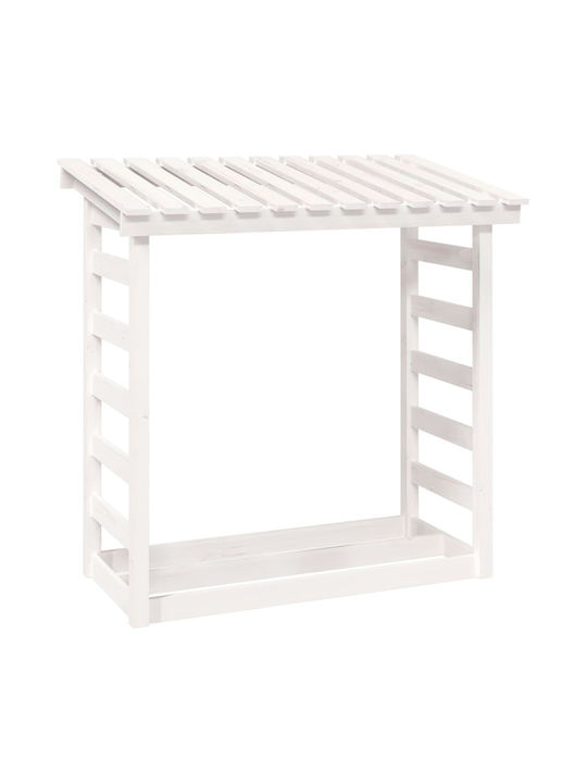 vidaXL Ξύλινο Κουτί Αποθήκευσης Ξύλων 108x64.5x110cm Λευκό vidaXL Ξύλινο Κουτί Αποθήκευσης Ξύλων 108x64.5x110cm Λευκό