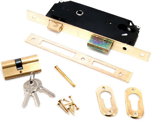 Gevy Χωνευτή Κλειδαριά με Κύλινδρο και Κέντρο 45mm Μαύρη Δεξιά