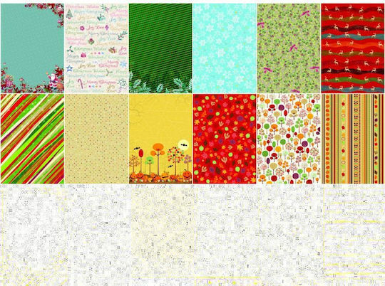 Folia Cardboard Glitter Autumn/Winter A4 Block 12 Sheets